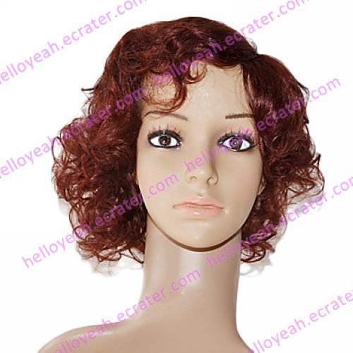 Mono Top 100% Indian Remy Hair Auburn Curly Wig