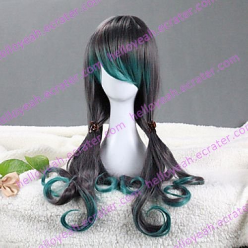 Peafowl Style Gray and Green Gradient 75-80cm Gothic Lolita Wig