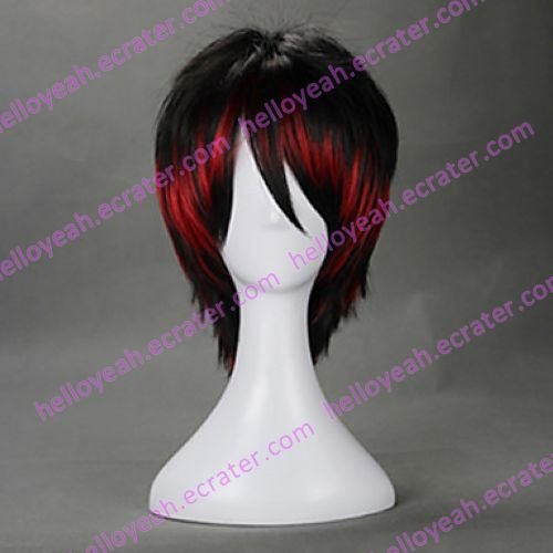 Punk Style Black and Red Mixed Color 35cm Oji Lolita Wig