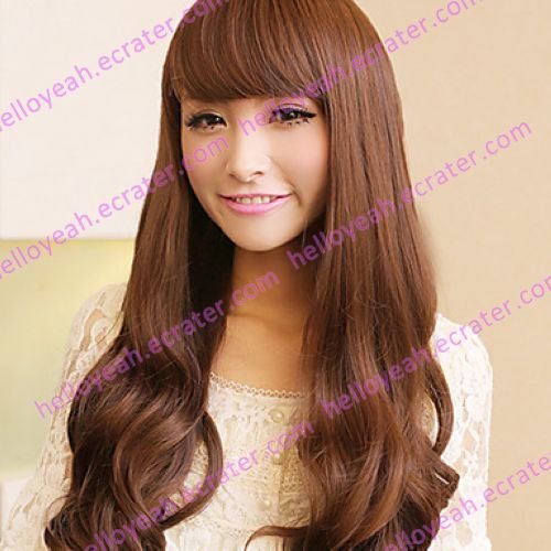 Zipper Brown 80cm Princess Lolita Wave Wig