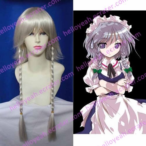 Cosplay wigs - Izayoi Sakuya 100cm wigs from the Embodiment of Scarlet Devil of Project
