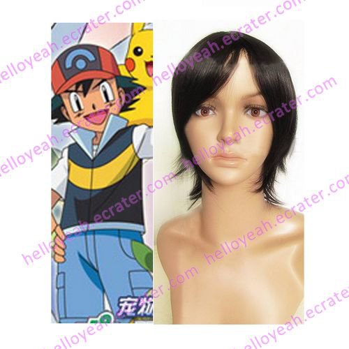 Pokémon Ash Ketchum Royal Blue And Yellow Cosplay wig