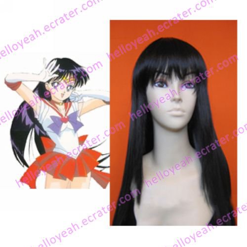 Sailor Moon Sailor Mars Raye Black Cosplay Wig