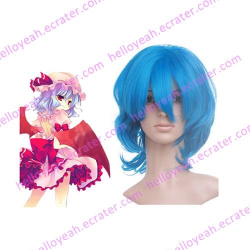 Deep Blue 40cm Touhou Project Remilia Scarlet Nylon Cosplay Wig