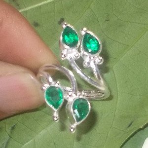 Diopside Quartz Ring - Silver Ring Bezel Setting Ring Gemstone Ring - Adjustable