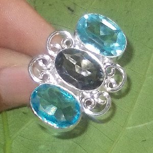 Blue Quartz Ring Smoky Quartz Ring Bezel Setting Ring Fashion Ring Gift Ring - 8
