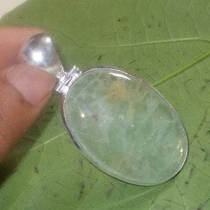 Designer Look Prehnite Gemstone Pendant -Handmade Solitaire Pendant Jewelry