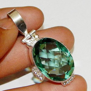 Amazing Look VINTAGE STYLE !!! Beautiful APATITE 925 SILVER PENDANT Jewelry