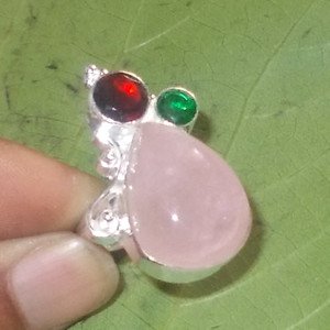 Rose Quartz Garnet Diopside Quartz Multi 925 Silver Handmade Fashion Gift