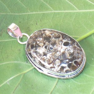 Turritella Agate Gemstone Pendant- 925 Silver Handmade Pendant Jewelry