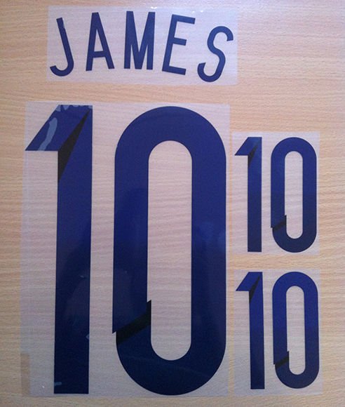JAMES # 10 COLOMBIA 2014-2015 AUTHENTIC NAME AND NUMBER SET 