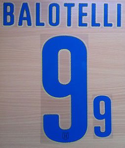 MARIO BALOTELLI 9 ITALY ITALIA AWAY 2014 2015 NAME NUMBER SET NAMESET KIT PRINT