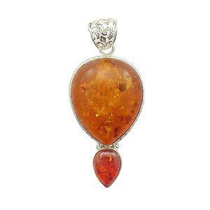 Natural AMBER Artisan Handcrafted .925 Silver Jewelry Pendant P-20 L5