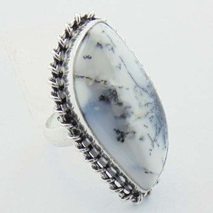 Dendritic Opal Lovely Jewelry Ring 925 Sterling Silver Sz-5 R-79L1