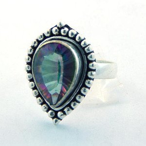 Dainty Piece Of Art Mystic Quartz Sterling .925 Silver Ring Sz-8 R-60L5