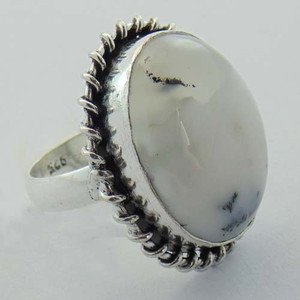 Genuine DENDRITIC OPAL HANDMADE Jewelry Ring 925 Silver Sz-6 R-75L1
