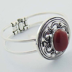 Natural Red onyx Handmade Silver Jewelry Bangle / Cuff BA-1028L1