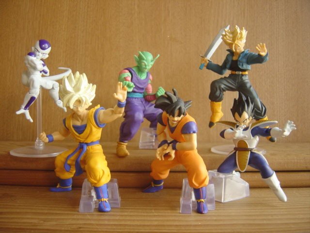 F/S Rare New Dragon Ball Z Gacyapon Action pause x6 Figures Full complete Movable Goku