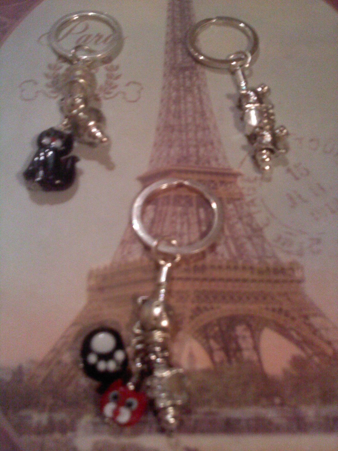 Kitties or Doggies Euro beads key chains