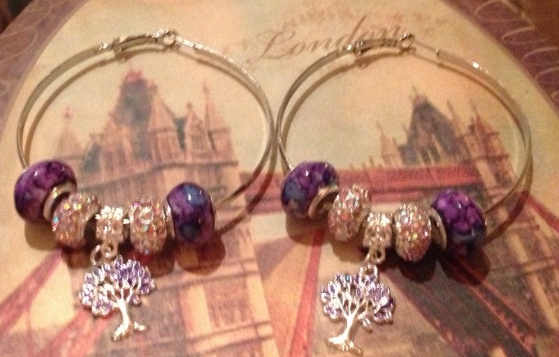 Big hoops tree of life earrings