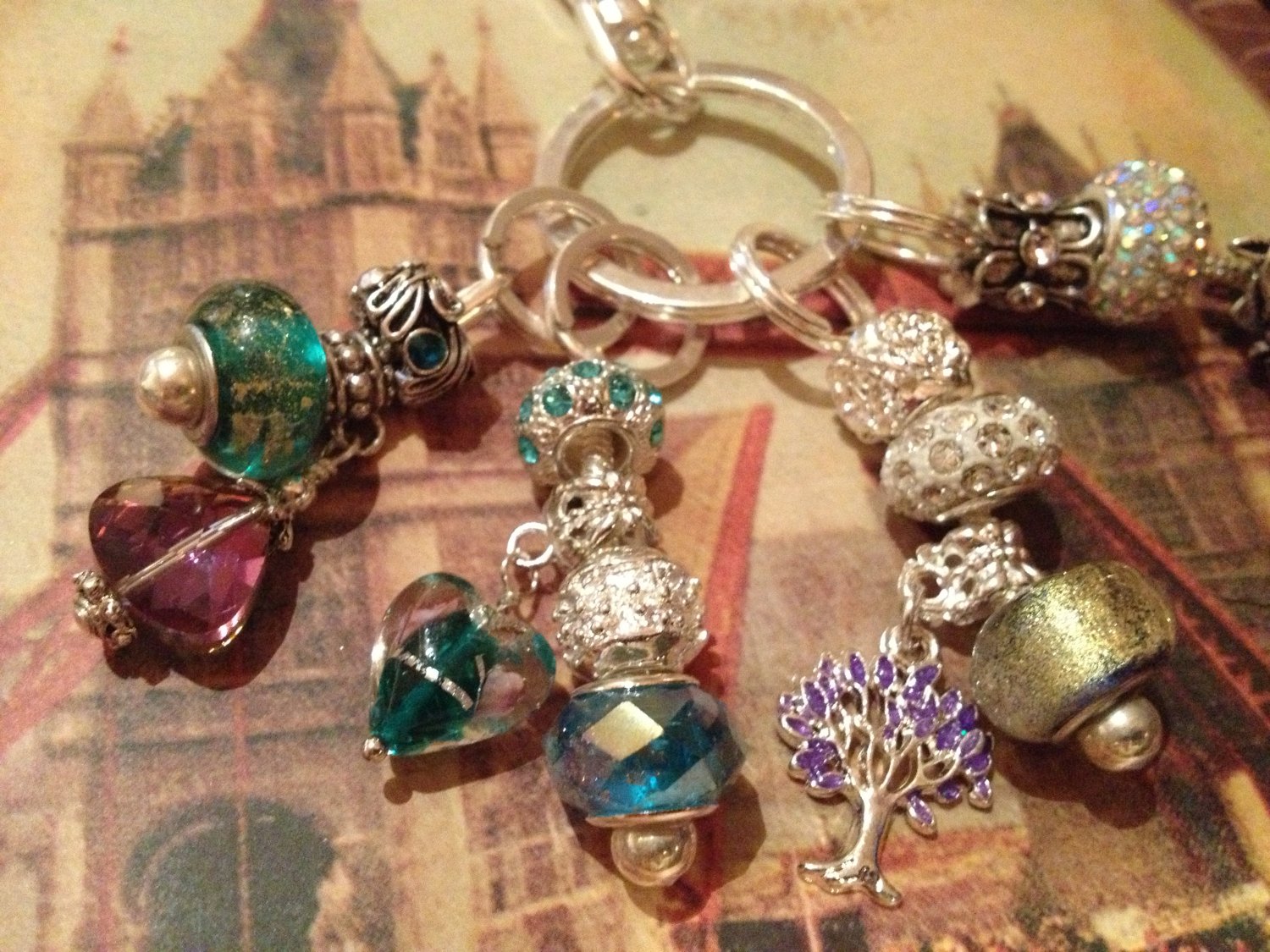 Euro beads multi keychain