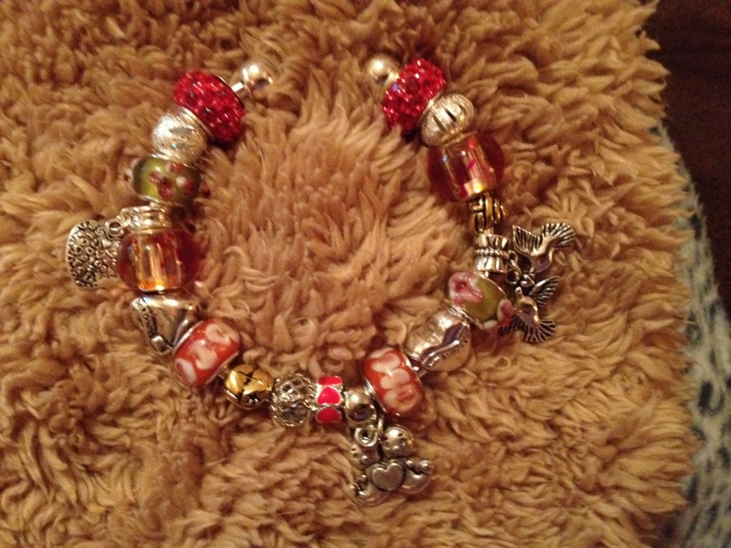 Valentine euro beads bracelet