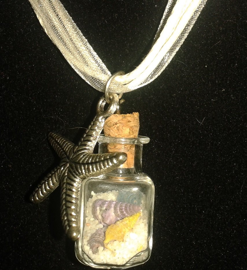 Beach in a bottle necklace