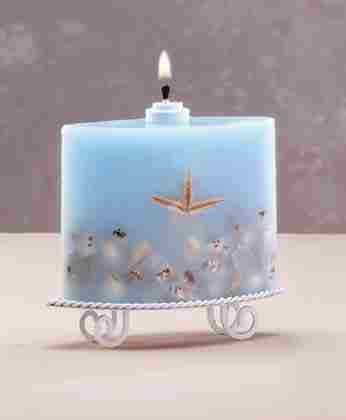 Wax Oil Lamp with Seashells
