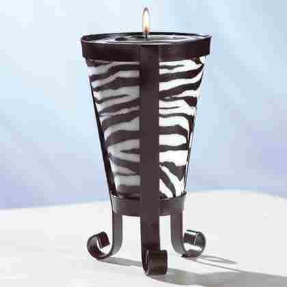 Zebra Stripe Cone-Shaped Candle