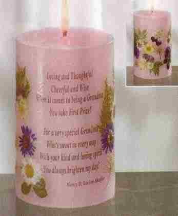 Grandma Candle With Dried Flowers