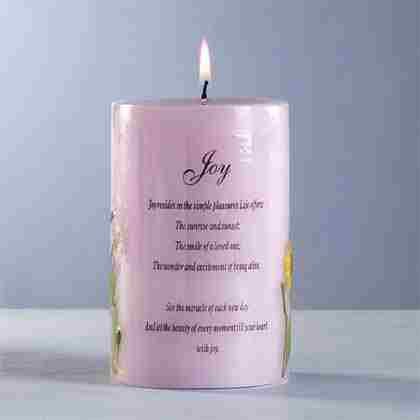 Joy Candle with Dried Flowers