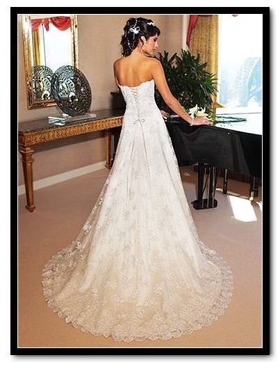 Sexy Wedding Dresses Lace Embroider Low Price Gown