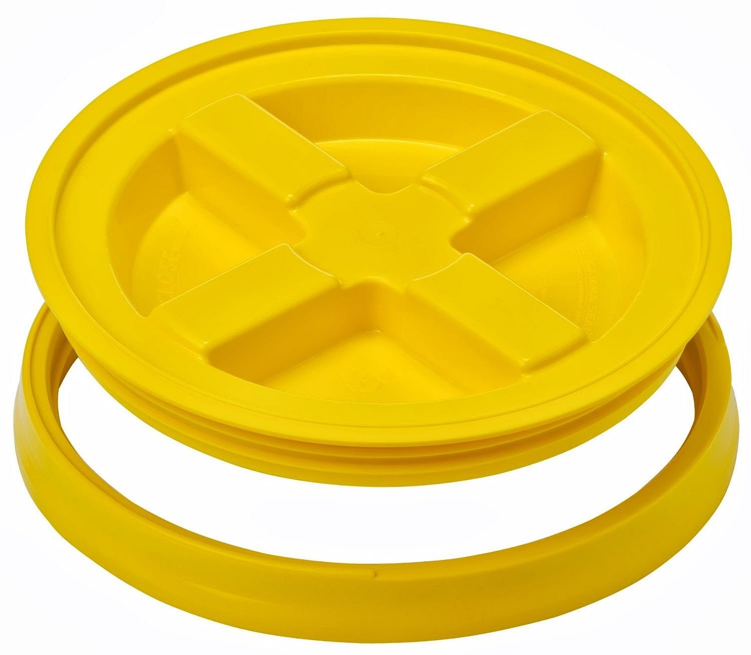 Gamma Seal Screw On Lids Fits 3.5 5 7 Gallon Buckets Food Storage Container Airtight Survival YELLOW