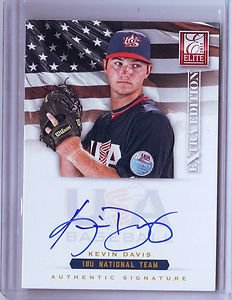 2012 Elite Extra Edition USA Baseball 18U Kevin Davis Auto #018/299