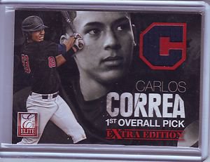 2012 Elite Extra Edition Carlos Correa 1st Overall Pick Jersey Card #075/999