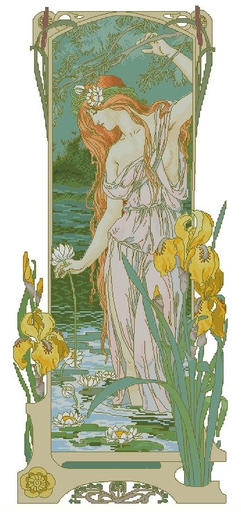 Elisabeth Sonrel Fleur des Eaux Cross Stitch and Needlepoint Chart