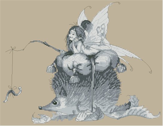 Monge Jean-Baptiste Cross Stitch Chart Fairy on the Hedgehog