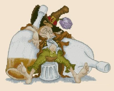 Pascal Moguerou Art Cross Stitch Chart Drunk