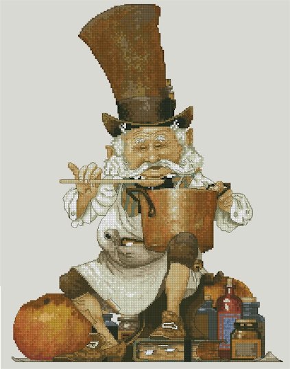 Monge Jean-Baptiste Cross Stitch Chart Old Pharmacist