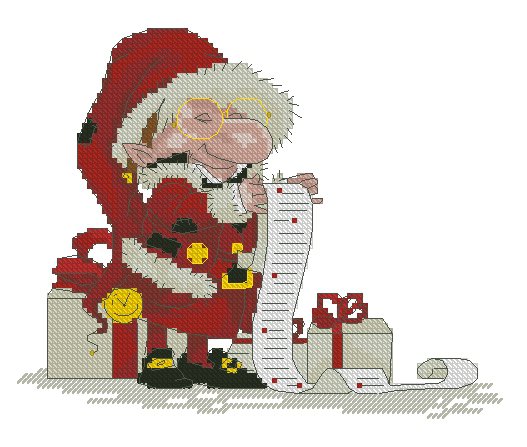 Monge Jean-Baptiste Cross Stitch Chart Santa