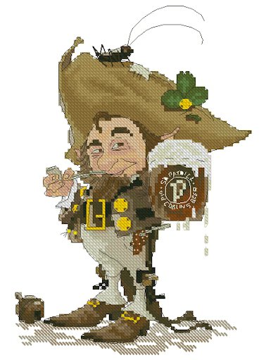 Monge Jean-Baptiste Fantasy Art Cross Stitch Chart St. Patrick