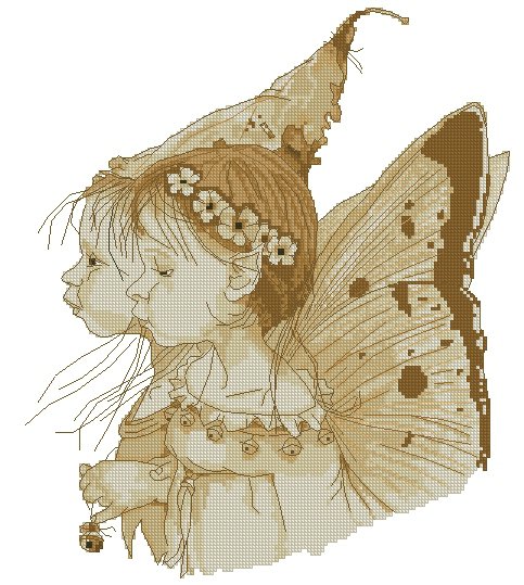 Monge Jean-Baptiste Fantasy Art Cross Stitch Chart Two Fairies