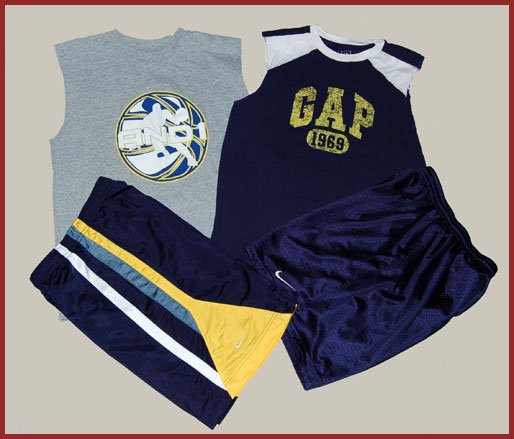 4 pc Boys GAP Nike AND1 Blue tank shorts 10 12 14 HCTS