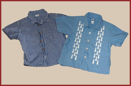 2 Baby GAP Boys button shirts plaid pineapple 2T HCTS