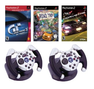 PS2 2 Wheels and 3 Games Racing Bundle