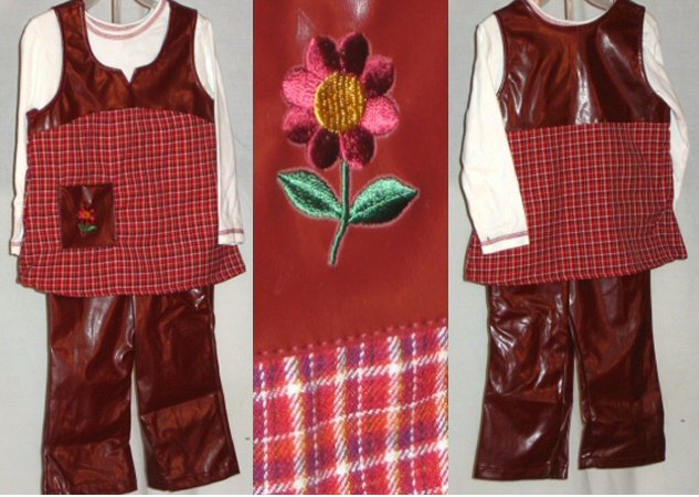 girl 2 piecedress and pleather pants set 0542c