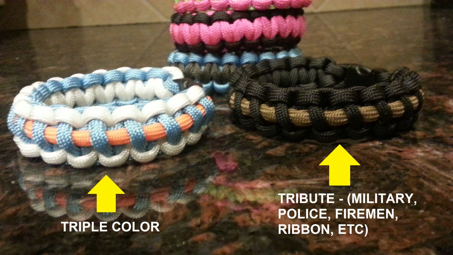 Paracord Bracelet $3.75 FREE Shipping! Buy 4 get 1 FREE! Custom Sizes and Colors