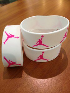 JORDAN Sport Silicone Wristband Bracelet White-Pink