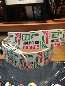 Hecho En México White Leather Belt Mens/Womens Roller Buckle Sz Small 30"-32"