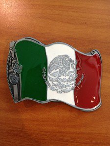 MEXICAN FLAG BELT BUCKLE VIVA MEXICO BUCKLES
